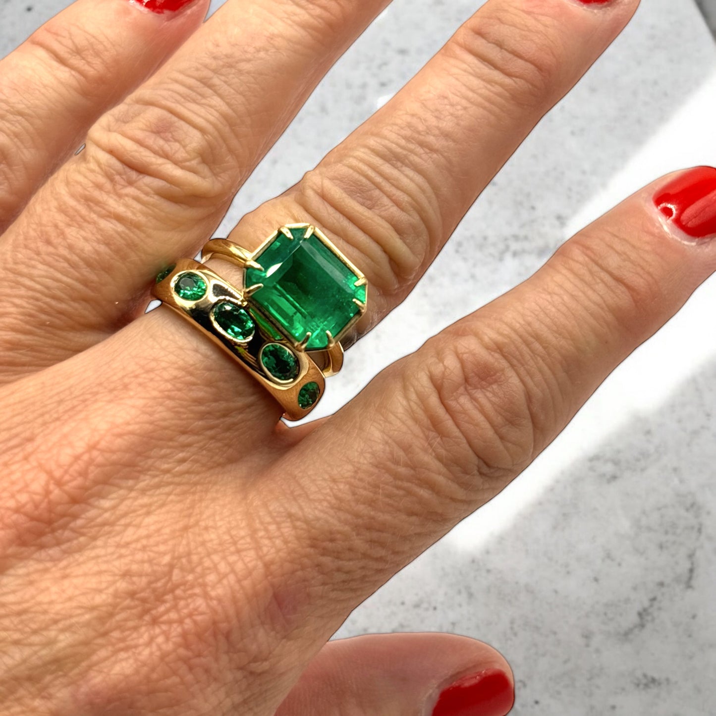 Stepping Stone Ring Emerald