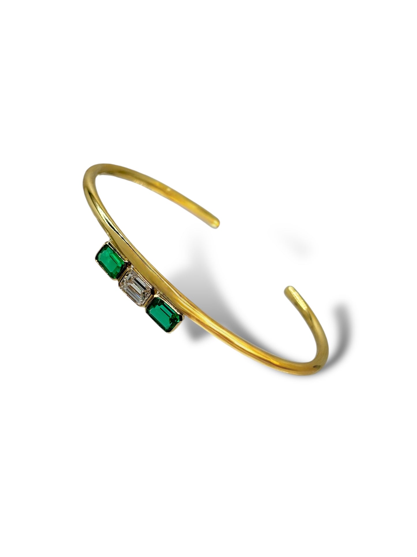 Wire Cuff 3 Stone