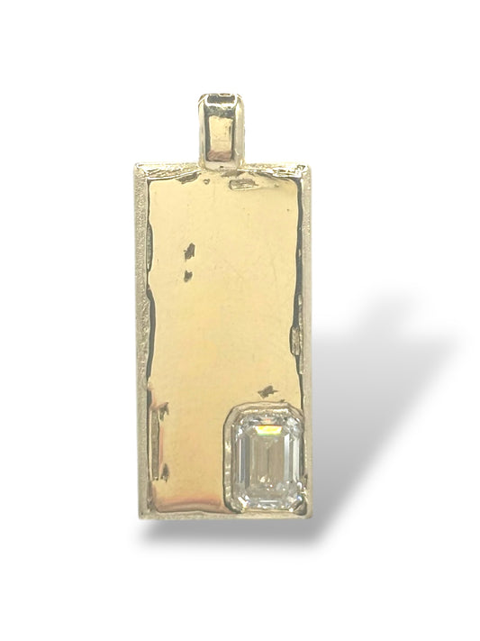 Brick Pendant Large Single Diamond
